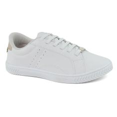 Imagem de Tênis Godiva Tachas Metálicas Feminino Branco Dourado-Feminino