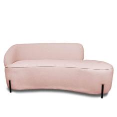 Imagem de Sofá 2 Lugares Orgânico 140cm Pé Ferro Pto Morgan Bouclê L01 - D`rossi Cor Rose