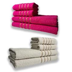 Imagem de 2 Jogos De 4 Toalhas 4 Banho 4 Rosto Dubai 100% Algodão Rs+bg