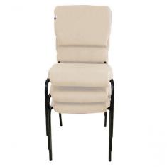 Imagem de 03 Cadeiras Empilhável Para Igrejas Evangélicas Linha Church Bege