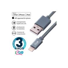 Imagem de Cabo iPhone 11 Lightning Certificado MFI Apple 2 Metros Chumbo i2GO PRO