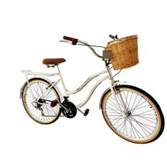 Imagem de Bicicleta feminina aro 26 vintage 18 marchas vime bagag Brco