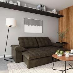 Imagem de Sofá 4 Lugares Retrátil Ibirá Marrom - Mobly