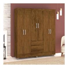 Imagem de Guarda-roupa Solteiro Panama 6 Portas Imbuia Rústico