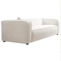 Imagem de Sofá 3 Lugares 180cm Orgânico Luxo Recepção Cecília Bouclé - Amarena Moveis Cor Branco