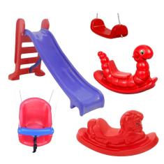 Imagem de Playground Completo: Escorregador Médio, Nhoca, Cavalo, Balanço BB e Prancha