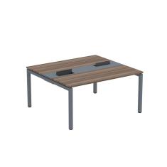 Imagem de Mesa Plataforma Dupla com pé de aço para Coworking 150X140/2P PDC15/14/2P Walnut/Grafito