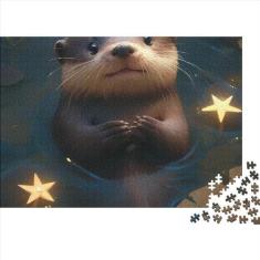 Imagem de Quebra-cabeça Otter 1000 peças de animais fofos para adultos, brinquedo divertido, jogo intelectual, educação, brinquedo de alívio de estresse, decoração de casa, premium e durável, 300 peças (40 x 28