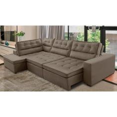 Imagem de Sofá De Canto Retrátil E Reclinável Com Molas Le 3,40X2,00M Viviane Su