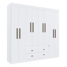 Imagem de Guarda-roupa Casal 8 Portas 4 Gavetas Florença Branco