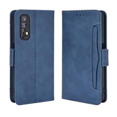 Imagem de Capa com compartimento para cartão para Oppo Realme 7, capa flip carteira de couro para Oppo Realme 7, capa magnética retrô para celular, capa carteira com compartimentos para cartões