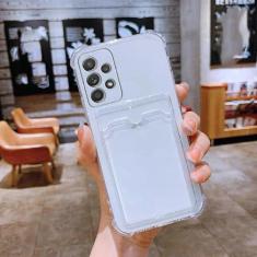 Imagem de Luxo Gradient Aurora Slot para cartão Love Heart Silicone Case para Samsung Galaxy S22 S23 Ultra S20 FE S21 Plus A12 A32 A52S A53 A33, Clear DK, para A32 4G