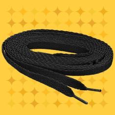 Imagem de 2 Pares  de Cadarço Preto Chato Tradicional Tênis 1,20mt - WCAN