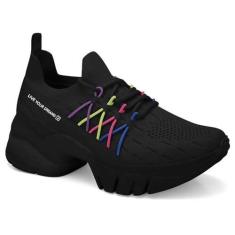 Imagem de Tênis Casual Feminino Knit Preto Colors Ramarim 2380232-0002