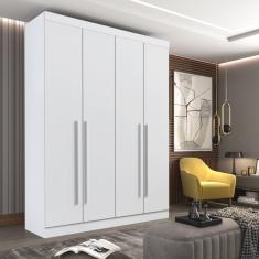 Imagem de Guarda Roupa Solteiro 4 Portas 3 Gavetas Paris Plus D Doro Branco