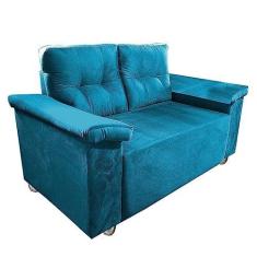 Imagem de Namoradeira Yasmim dois lugares Com Braço Almofadado Turquesa