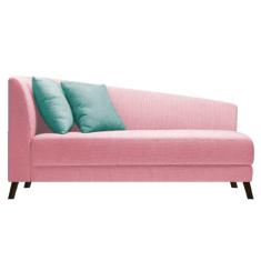 Imagem de Recamier Heitor 160cm Com Almofada Lado Direito Suede Cor Rosa Bebê/tiffany