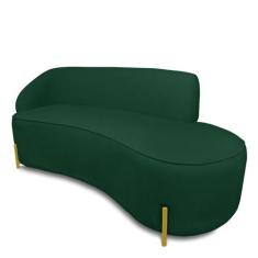 Imagem de Sofá 3 Lugares Orgânico 180cm Pé Dourado Morgan Bouclê Verde D03 - D'R