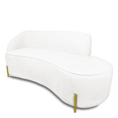 Imagem de Sofá 3 Lugares Orgânico 180cm Pé Dourado Morgan Bouclê Off White D03 -