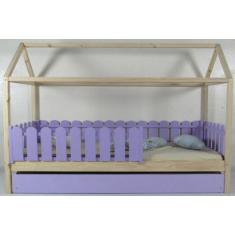 Imagem de Bicama Montessoriana Solteiro Casinha Colorida Madeira Maciça Pinus -