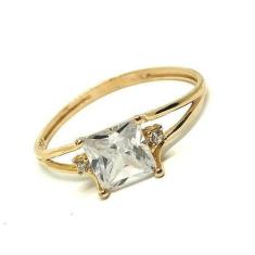 Imagem de Anel de Ouro 18k Solitário Pedra Quadrada - Elegancy Joias