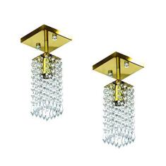 Imagem de Kit 2 Lustre Clearcrillic Cristal Acrílico Quadrado 