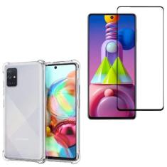 Imagem de Kit Capinha Celular Antichoque Compatível Samsung Galaxy M51 + 2 Películas Vidro 3D Cobre Toda Tela