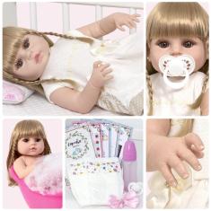 Imagem de Boneca Reborn Realista Menina Loira Itens Envio Imediato