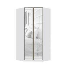 Imagem de Guarda Roupa Canto 2 Portas 111,9cm Branco Com Espelho