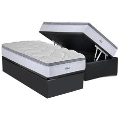 Imagem de Conjunto Box Baú Solteiro: Colchão Molas Masterpocket Ensacadas Toledo + Base Crc Suede Gray