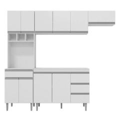 Imagem de Cozinha Completa Modulada 4 Peças Andréia 240 Cm Branco 1850 Ajl Móvei