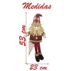 Imagem de Boneco De Natal Papai Noel Sentado Perna Mole Em Tecido - Gici Christm