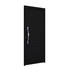 Imagem de Porta de Aluminio de Giro Lambri com Puxador em Aço Inox 215x89cm Riobras Preto