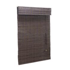 Imagem de Persiana Bambu Romana Marrom 80 (L) X 160 (A) cm Cortina Madeira Roman Shade C/ Bandô 0,80 x 1,60
