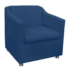 Imagem de Poltrona Decorativa Tilla Pés Cromado Suede  Marinho - DS Estofados