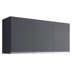 Imagem de Armário De Cozinha Aéreo Andréia 120cm 3 Portas Cinza Escuro - Desk Design