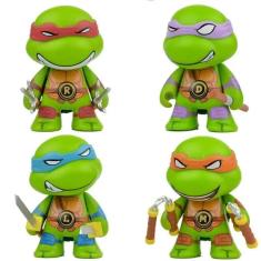 Imagem de Kit 4 bonecos tartarugas ninja miniaturas pvc