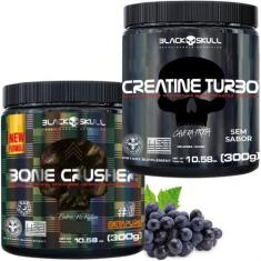 Imagem de Black Skull Creatina Turbo Pote 300g + Pré Treino Bone Crusher 300g , 