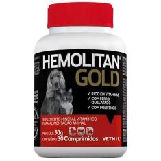 Imagem de Suplemento Vitaminico Hemolitan Gold Vetnil 30Comp.