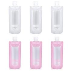 Imagem de ASEVAT Bolsas vazias à prova de vazamento, bolsas de viagem recarregáveis para artigos de higiene pessoal, bolsa de embalagem de maquiagem fluida de viagem para loção xampu creme facial sabonete para