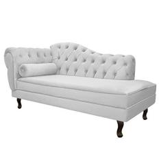 Imagem de Diva Recamier Juliana 130cm Lado Direito Suede Branco - Amarena Móveis