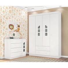 Imagem de Guarda Roupa 04 Portas mais Cômoda Livia - Phoenix Baby