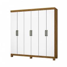 Imagem de Guarda Roupa R22 6 Portas 2 Gavetas Sem Espelho Com Pés Carioca Móveis
