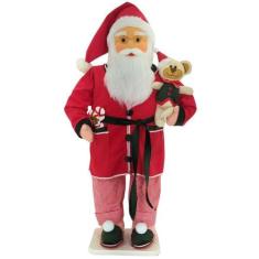 Imagem de Boneco Natalino Papai Noel Dorminhoco Ursinho Pijama De 90cm - Genéric