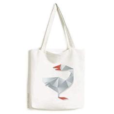 Imagem de Bolsa de lona abstrata geométrica com estampa de origami de ganso bolsa de compras casual