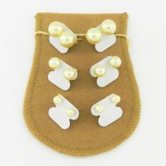 Imagem de Brinco Feminino Perola Kit 6 Peças Folheado Ouro BR152