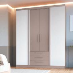 Imagem de Guarda Roupa Casal 4 Portas 3 Gavetas Bravo New M veis Castro