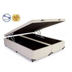 Imagem de Cama Box Baú Queen Premium Bege Bipartido Com Pistão A Gás - 158x198x41