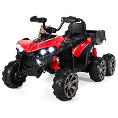 Imagem de SilteD ATV elétrico infantil SilteD de 6 rodas, veículo movido a bateria de 12 V com 4 motores, porta-malas traseiro, luzes LED, música, história, USB, passeio em carro quad para meninos e meninas