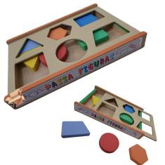 Imagem de Brinquedo Pedagógico Educativo Madeira Passa Figuras Premium